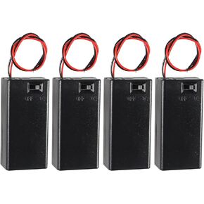 DIANN 4pcs 9V Battery Holder with ON/Off Switch 9V Battery Case with Switch 9V Battery Case Holder with Cover Storage Case Holder