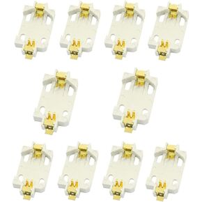 10Pcs White Surface Mount SMD CR2032 Cell Button Battery Holder Socket
