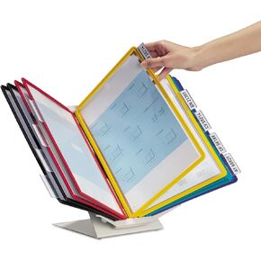 DURABLE Rotating Portrait/Landscape Reference Sysetm for Desktop/Wall, 10 Double-Sided Panels, Letter-Size, Assorted Colors, VARIO Design (551500)