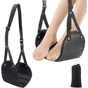 Airplane Foot Hammock, Portable Airplane Footrest, Adjustable Foot Sling for Airplane Travel, Relax Your Feet &Leg, Long Flight Travel Essentials