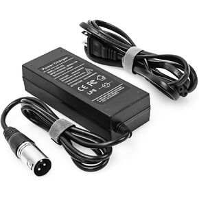 ANTOBLE 24V 2A Scooter Charger Compatible with Pride Mobility Go-Go Elite Ezip Jazzy Power Chair XLR Electric Scooter Battery Charger for Pride Mobility Scooter Parts Power Supply Adapter Replacement