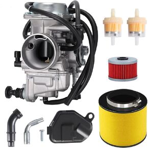 TRX350 Carburetor Carb for Honda 16100-HN5-M41 Rancher 350 TRX350FE TRX350FM TRX350TE TRX350TM 2000-2006 TRX450 FE/FM/TE/TM/ES 4 Stroke Air Filter Kit