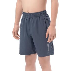 DEVOROPA Youth Boys Athletic Running Shorts Lightweight Quick Dry Sports Workout Gym Hiking Shorts Zip Pockets UPF 50+