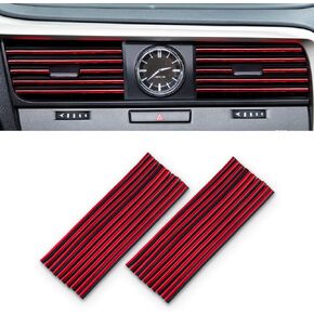 Car Air Conditioner Decoration Strip for Vent Outlet, 20 Pieces DIY Car Vent Outlet Trim for Straight Air Vent Outlet, Car Interior Accessories (Red)