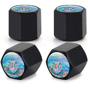 4 Pack Tire Valve Stem Caps Cover Car Accessories,Cute Airtight Dust Proof Covers for Cars, Trucks, SUVs,Bikes, Motorcycles, Bicycles(Black White Cow Skin)