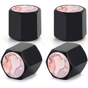 4 Pack Tire Valve Stem Caps Cover Car Accessories,Cute Airtight Dust Proof Covers for Cars, Trucks, SUVs,Bikes, Motorcycles, Bicycles(Black White Cow Skin)