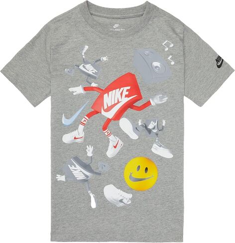 تي شيرت Nike NSW Boxy (للأطفال الصغار/الأطفال الكبار) باللون الرمادي الداكن in Saudi Arabia