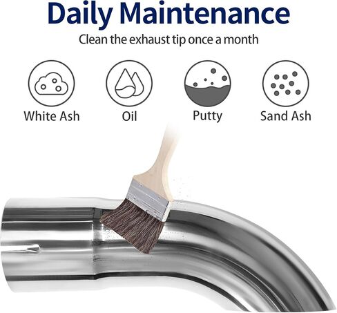 2.5 Inch Inlet Turn Down Exhaust Tip, 2.5" Inlet 2.5" Outlet Stainless Steel Universal Diesel Exhaust Tailpipe Tips with Seal Clamp for 2.5" OD Tailpipes, 9"/230mm Overall Length, Polished in Saudi Arabia