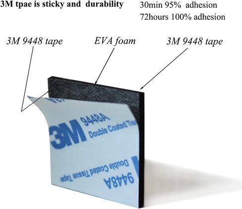 AIHOLU Double Sided Foam Tape, Double Sided Mounting Tape,130PCS, Heavy Duty Sticky Adhesive Tape, Include Strip and Square, for Crafts, Photos, Walls, Home Decoration (Black) 7.9*11.8*0.6 in Kuwait