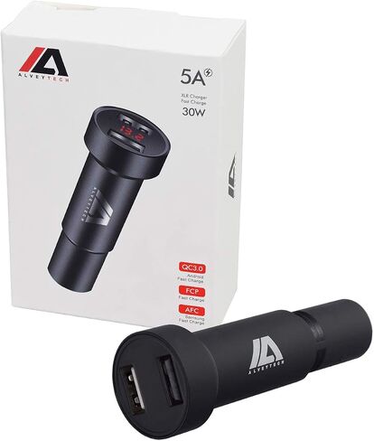 AlveyTech XLR Dual Port USB Charging Adapter with Digital Voltage Meter - for Power Chairs, Mobility Scooters, Electric Wheelchair, E-Bike, Medical Scooter Charger Adaptor Accessories, Fast Charge in Saudi Arabia