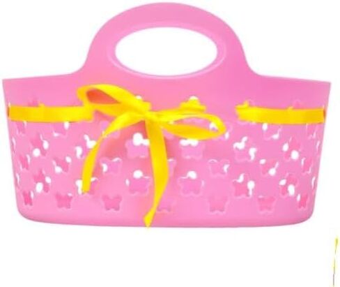 Sunshine's Spot, LLC سلال عيد الفصح البلاستيكية البيضاوية مع شرائط، 8.375x11.625x7.5 بوصة، 4 سلال هدايا عيد الفصح البلاستيكية، سلال عيد الفصح البلاستيكية أصفر أزرق أخضر وردي in Kuwait