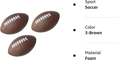 Foam Football - 7.25" Kids Football - Soft, Small Footballs for Kids – Toddler Mini Football 3 Pack in Saudi Arabia