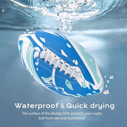 Football Waterproof Size 9(11.5’’) Footballs, Water Pool Beach Soft Football Ball, Adults Outdoor Indoor Floating Vacation Grip Football, Wave Design Football with Pump in Saudi Arabia