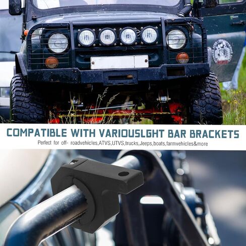 12 Pcs Light Bar Mounts Bar Clamp Kits LED Light Bar Mounting Brackets Tube Clamp for 1", 1.5", 1.75", 2" Roof Rack Bull Bar Roll Cage, Off Road Vehicles ATV UTV Trucks, Black(Novelty) in Saudi Arabia