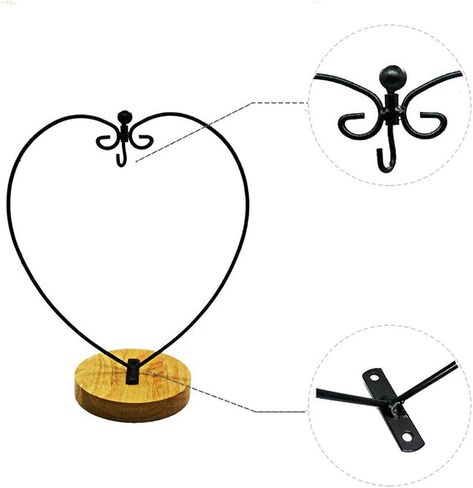 Archi Ornament Display Stand Holder Home Wedding Decoration Rack for Hanging Glass Globe Air Plant Flower Pot Stand Iron Pot Hook Stand Terrarium Witch Ball(Heart) in Saudi Arabia
