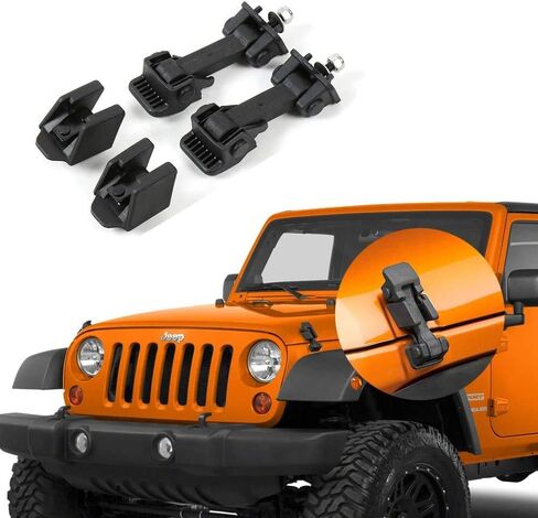 مجموعة أدوات تحرير مزلاج غطاء محرك السيارة الأسود تناسب سيارات جيب رانجلر TJ 2007-2016 تتضمن كلا من مقابض غطاء المحرك G014JP in Kuwait