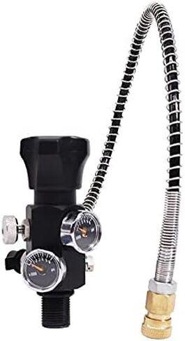 IORMAN 300bar / 4500psi ارتفاع ضغط كرات الطلاء CO2 خزان الهواء المضغوط DIN صمام قياس ومحطة تعبئة مع خرطوم شحن 24 بوصة للعبة PCP (M18 * 1.5-6H) in Kuwait