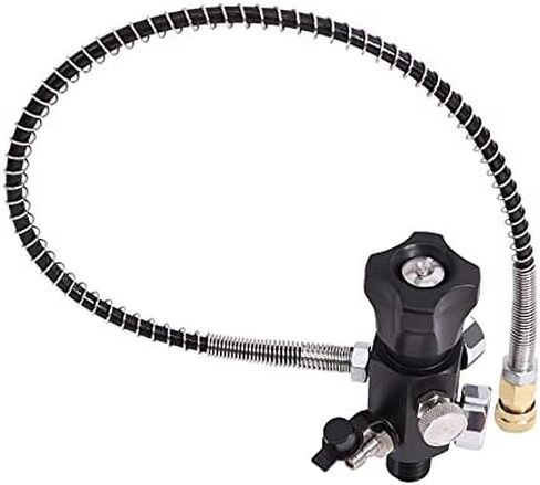 IORMAN 300bar / 4500psi ارتفاع ضغط كرات الطلاء CO2 خزان الهواء المضغوط DIN صمام قياس ومحطة تعبئة مع خرطوم شحن 24 بوصة للعبة PCP (M18 * 1.5-6H) in Kuwait