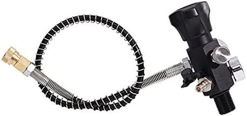 IORMAN 300bar / 4500psi ارتفاع ضغط كرات الطلاء CO2 خزان الهواء المضغوط DIN صمام قياس ومحطة تعبئة مع خرطوم شحن 24 بوصة للعبة PCP (M18 * 1.5-6H) in Kuwait