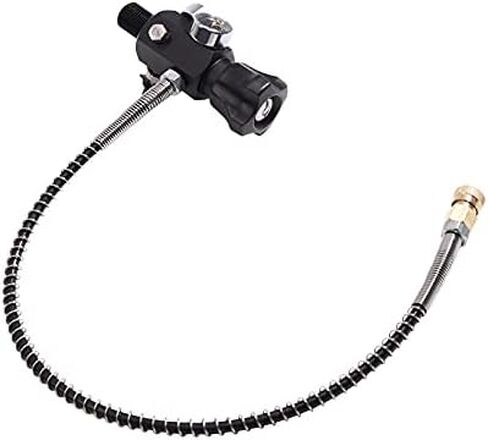 IORMAN 300bar / 4500psi ارتفاع ضغط كرات الطلاء CO2 خزان الهواء المضغوط DIN صمام قياس ومحطة تعبئة مع خرطوم شحن 24 بوصة للعبة PCP (M18 * 1.5-6H) in Kuwait