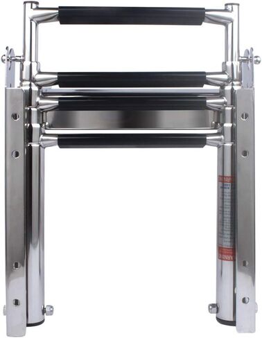 سلم من 4 خطوات من الفولاذ المقاوم للصدأ أسفل المنصة، سلم منزلق، سلم تلسكوبي للصعود على القارب - مزلاج زنبركي من نوع الضغط in Kuwait