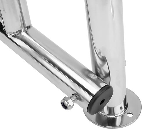 Amarine مصنوع من الفولاذ المقاوم للصدأ داخل اللوح 4 خطوات واسعة لحمام السباحة سلم عائم قابل للطي لقارب بحري ويخت حمام سباحة بسعة 550 رطل 40460S in Kuwait