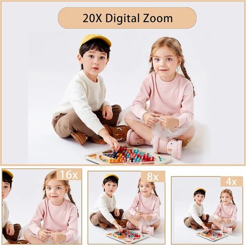 كاميرا رقمية، كاميرات 4K فائقة الدقة للتصوير الفوتوغرافي، كاميرا رقمية للنقطة والتقاط مع تركيز تلقائي 56 ميجابكسل وتكبير 20 مرة مضادة للاهتزاز، كاميرا فيديو مع بطاقة SD سعة 32 جيجابايت للبالغين والمراهقين والمبتدئين (فضي) in Kuwait