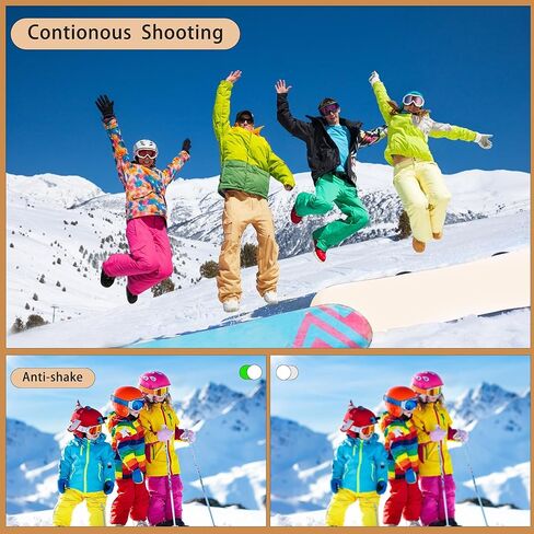 كاميرا رقمية، كاميرات 4K فائقة الدقة للتصوير الفوتوغرافي، كاميرا رقمية للنقطة والتقاط مع تركيز تلقائي 56 ميجابكسل وتكبير 20 مرة مضادة للاهتزاز، كاميرا فيديو مع بطاقة SD سعة 32 جيجابايت للبالغين والمراهقين والمبتدئين (فضي) in Kuwait