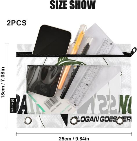Gredecor Binder قلم رصاص الحقيبة 3 حلقة بريق الأزرق الوردي زيبر قلم رصاص الحقائب حالة 2 حزمة منظم الموثق واضحة لمكتب المدرسة in Kuwait