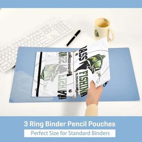 Gredecor Binder قلم رصاص الحقيبة 3 حلقة بريق الأزرق الوردي زيبر قلم رصاص الحقائب حالة 2 حزمة منظم الموثق واضحة لمكتب المدرسة in Kuwait