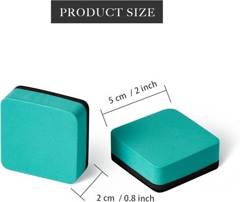 Favide 24 Pack Magnetic Whiteboard Dry Erase Erasers Chalkboard Cleansers for Classroom, School Supplies(Square, Black) in Saudi Arabia