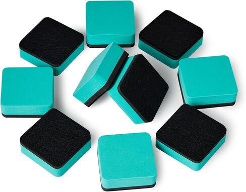 Favide 24 Pack Magnetic Whiteboard Dry Erase Erasers Chalkboard Cleansers for Classroom, School Supplies(Square, Black) in Saudi Arabia