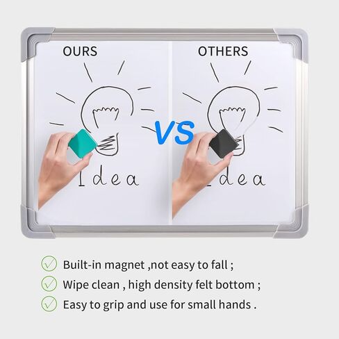 Favide 24 Pack Magnetic Whiteboard Dry Erase Erasers Chalkboard Cleansers for Classroom, School Supplies(Square, Black) in Saudi Arabia