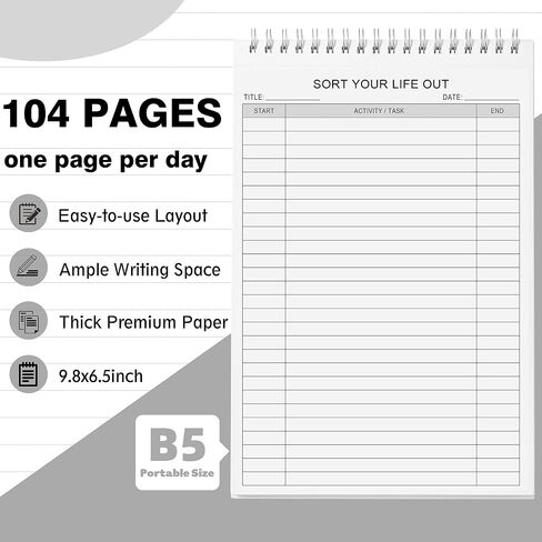 Activity Log 3 Pack- 312 Pages Tear Off Lined Undated To Do List Notepad Double Side Printed with Activity Log Pad, Keep Your Daily Task Organized, 6.5" x 9.8" Planning Pad in Saudi Arabia