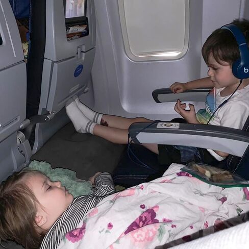 [2-Pack] Rewondah Inflatable Foot Rest Airplane, Kids Airplane Bed | Adjustable Height Travel Foot Rest Pillow | Toddler Airplane Seat Extender | Inflatable Foot Rest for Air Travel Flights Train, Car in Saudi Arabia
