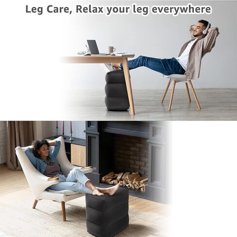 [2-Pack] Rewondah Inflatable Foot Rest Airplane, Kids Airplane Bed | Adjustable Height Travel Foot Rest Pillow | Toddler Airplane Seat Extender | Inflatable Foot Rest for Air Travel Flights Train, Car in Saudi Arabia