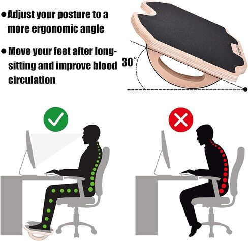 مسند قدم PACEEARTH تحت المكتب، مسند قدم مكتب كبير الحجم، مقعد هزاز للرضاعة، لوح توازن الروك، تصميم مريح لدعم الوضعية، الاستخدام المكتبي والمنزلي (17 × 13 × 4 بوصة) in Kuwait