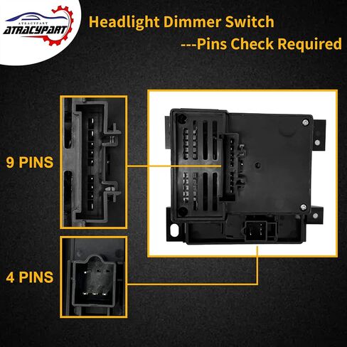Headlight Switch & Fog Light Switch | Replacement for 2003-2007 Chevy Silverado Suburban Tahoe Avalanche GMC Sierra Yukon Cadillac Escalade & More | Replaces# 19381535, 15143597 in Kuwait