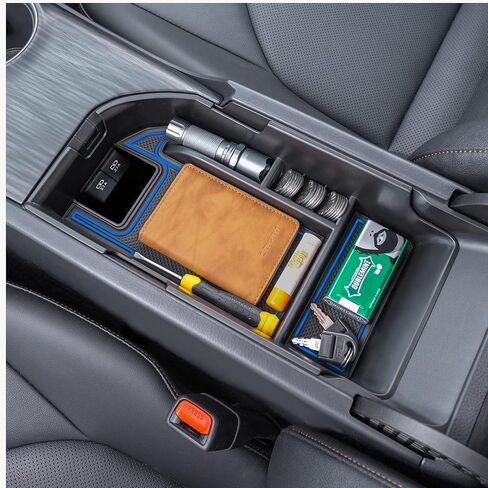 صينية وحدة التحكم المركزية TOPINSTALL متوافقة مع 2018-2024 Toyota Camry XLE XSE و2020-2023 2024 Camry LE SE مع منافذ USB مزدوجة، ملحقات داخلية منظم وحدة تخزين مسند الذراع مادة ABS in Kuwait