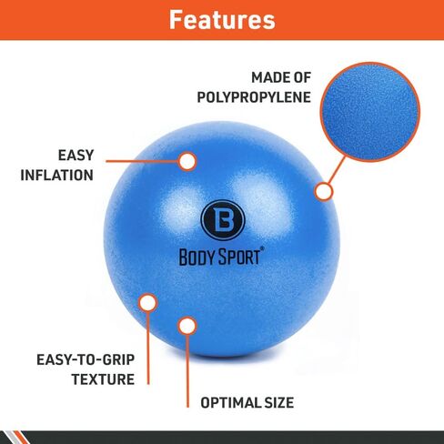Body Sport Core Fitness, Yoga and Pilates, Excercise Fusion Ball, Core Training, Physical Therapy, Balance, Stability, Stretching, Improve Health, Non-Latex, 7.5" Diameter in Saudi Arabia