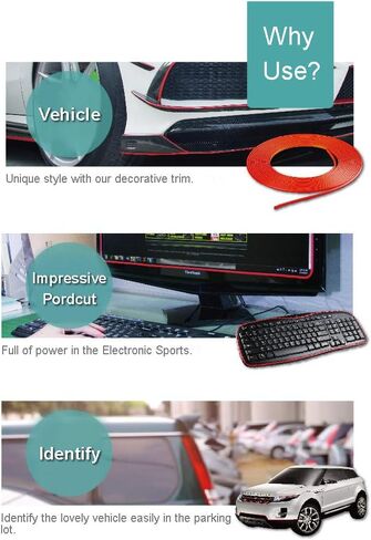 فرط سرعة الصوت 5 متر أحمر DIY مطاطي للباب واقي للحواف قطاع صب حامي للسيارات الداخلية والخارجية in Kuwait