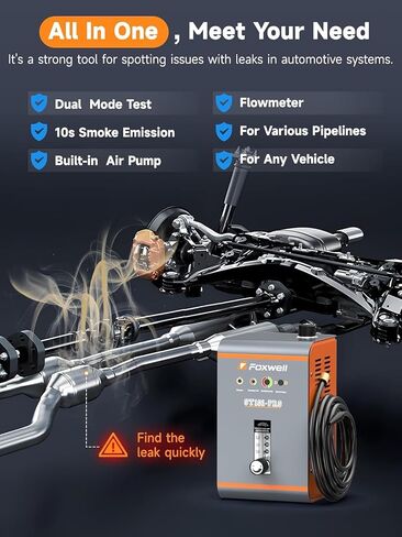 FOXWELL ST101 Pro 0.5 PSI EVAP Smoke Machine Automotive Built-in Air Pump, Flowmeter, Air/Smoke Mode, Professional Engine EVAP Vacuum Leak Detector for All DC12V Vehicles in Saudi Arabia