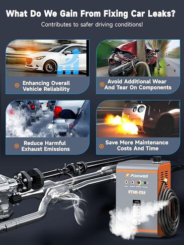 FOXWELL ST101 Pro 0.5 PSI EVAP Smoke Machine Automotive Built-in Air Pump, Flowmeter, Air/Smoke Mode, Professional Engine EVAP Vacuum Leak Detector for All DC12V Vehicles in Saudi Arabia
