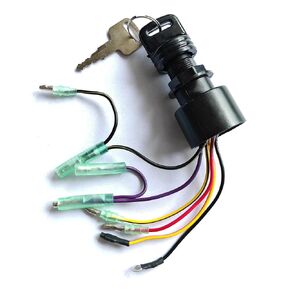 lgnition Key Switch Starter Replacement with 2 Keys 3 Position and 6 Wires for Mercury Marine Outboard 87-17009A5, 87-17009A2 Sierra MP41070-2, MP41070-1, MP41070