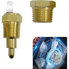 1 PC Car Fan Thermostat Switch, Electric Engine Cooling Temperature Sensor, Vehicle Repair Parts, Universal for Most Vehicles (Gold)