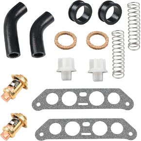 Coolant Thermostat Assembly Compatible with 1978-1995 Johnson Evinrude 85 88 90 100 115 140 HP V4 Crossflow, Replacement for 18-3543, 18-3673, 13270, 340975, 340976, 434841