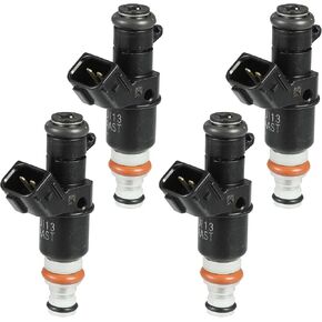 Fuel Injector, Engine Fuel Injection Nozzle No.16450-RAA-A01 for Honda Accord 2003-2007 2.4L 3.0L for Honda CR-V 2.4L 2007-2009 Black, 4 Pcs