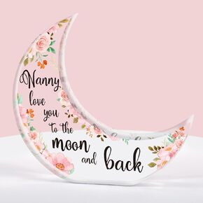 Gifts for Mom, Mom Birthday Gifts from Daughter Son, Birthday Gifts for Mom - Mothers Day Thanksgiving Presents for Mom - Acrylic Moon Shaped Decorative Plaque Gifts.