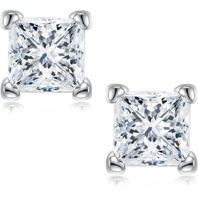 1-2CT الأميرة مويسانيتي أقراط للنساء والرجال، D اللون المثالي قطع 925 أقراط الفضة الاسترليني مع شهادة الأصالة