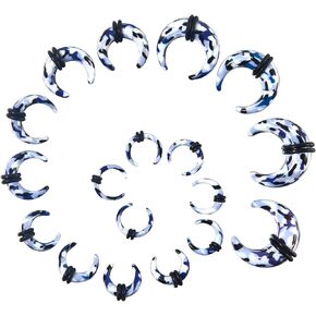 18PCS Acrylic Septum Stretching Kit Ear stretching kit Crescent Tapers Set Ear Gauges 14G 12G 10G 8G 6G 4G 2G 0G 00G Stretcher Expander Spiral Nose Septum Rings Septum jewelry in Kuwait